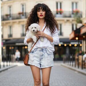 Forever 21 Acid Wash Distressed Denim Cut Off Shorts Size 28